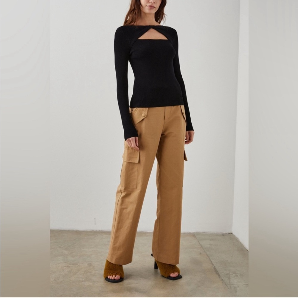 NWT Rails Daley Cotton & Linen Cargo Pants In Camel size 8 $258